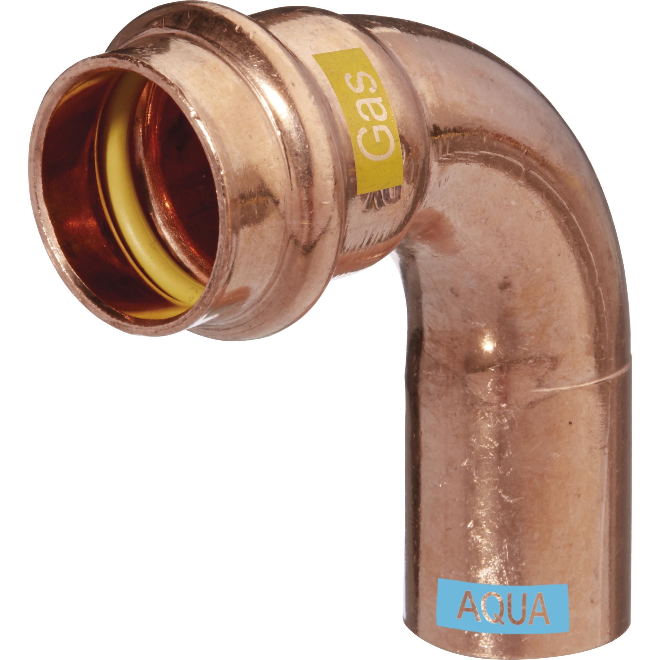 Hermann schmidt, Rohrverbindungstechnik, HS Bogen V-Press Copper AQUAGAS 90Grad/IA, 18x18mm (Pressverbindung)