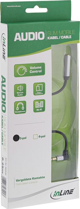 Produktbild InLine Slim Audio Kabel Klinke (0.25 m, AUX Kabel)