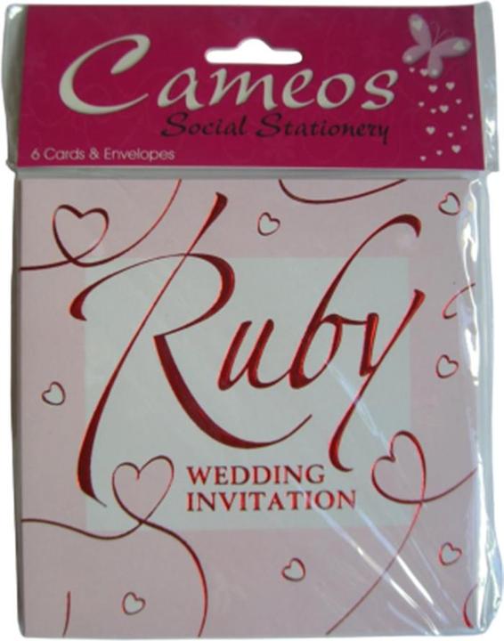 Actual product image Cameos 40th Anniversary Invitations (Pack of 6) (6 pcs.)