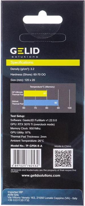 Immagine prodotto Gelid Soluzioni TP-GP04-R-A Pasta termica Pad termico (2 mm, 15 W/m K)