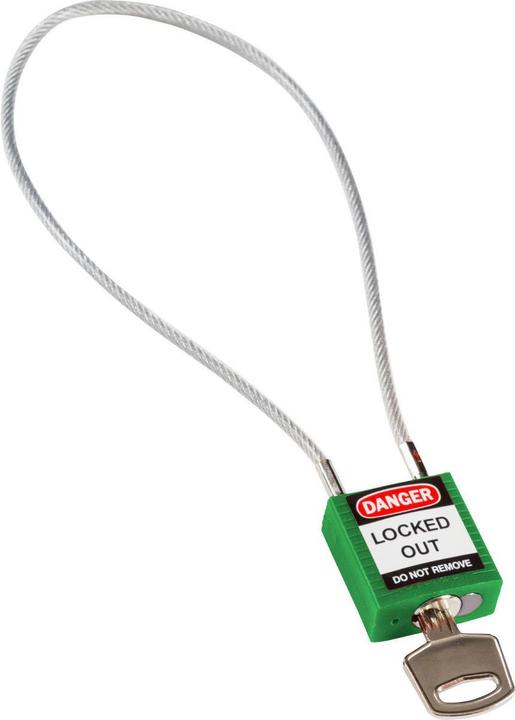 Produktbild Brady SafetyPadlocks-Compact Cable Keyed Green
