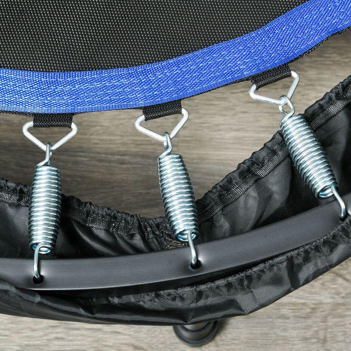 Immagine prodotto Swisshandel24 Fitnesstrampolin, klappbar, verstellbarer Haltegriff, Ø102x123H cm, bis 100 kg, Schwarz/Blau (102 cm)
