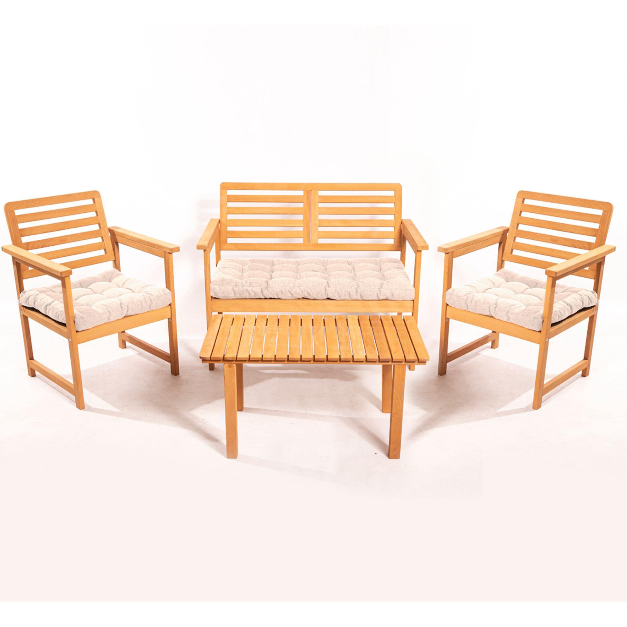 Kalune Design, Gartentisch + Balkontisch, Boho Garden Table Chairs Set (90 cm)