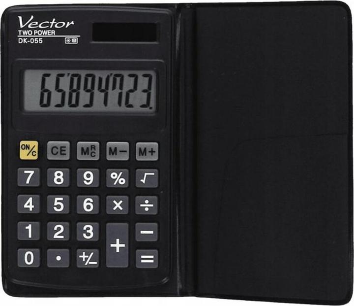 Image du produit Vector Kalkulator kieszonkowy DK-055 czarny (Cellules solaires, Piles)