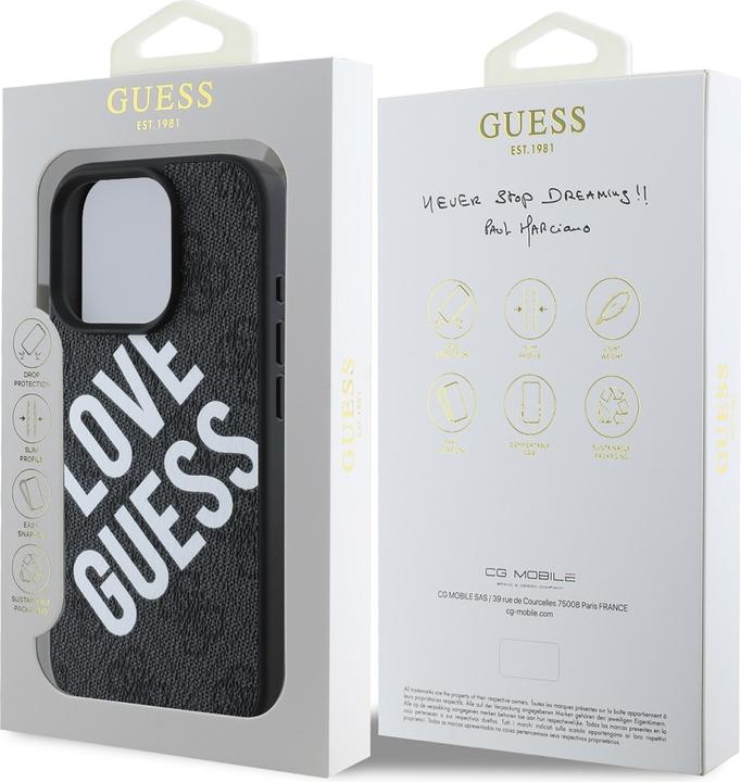 Image du produit Guess PU Leather 4G Big Love Logo MagSafe Case pour iPhone 16 Pro Noir (Apple iPhone 16 Pro)