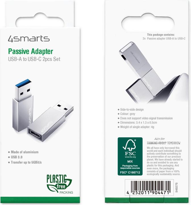 Actual product image 4smarts Passive Adapter (Set of 2) (USB-C)