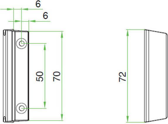 Image du produit Maco Base Poignée de porte de balcon (poignée de porte de terrasse) L 72mm Aluminium blanc