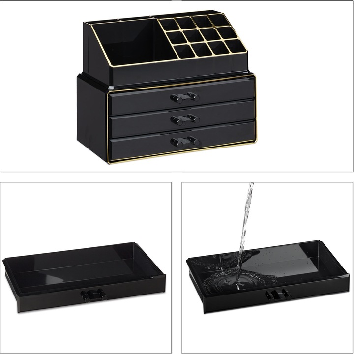 Actual product image Relaxdays Makeup Organizer with 3 Shelves