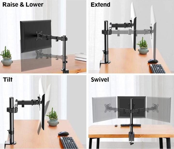 Actual product image Techly Mounting Kit for Monitor (Adjustable Arm) - Black - Screen Size: 33- (Table, 32.01")