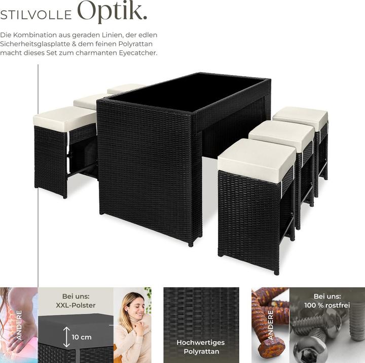 Immagine prodotto tectake set da bar in rattan Ibiza