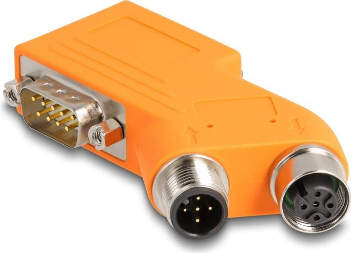 Actual product image Delock D-Sub 9 plug and socket to M12 plug and socket
