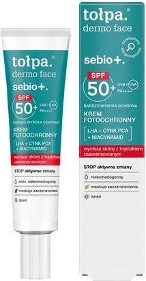 Produktbild Tołpa Topa Dermo Face Sebio+ Cream For Face With Spf50+ Pa++++ - 40ml (Sonnencreme Gesicht, SPF 50+, 40 ml)