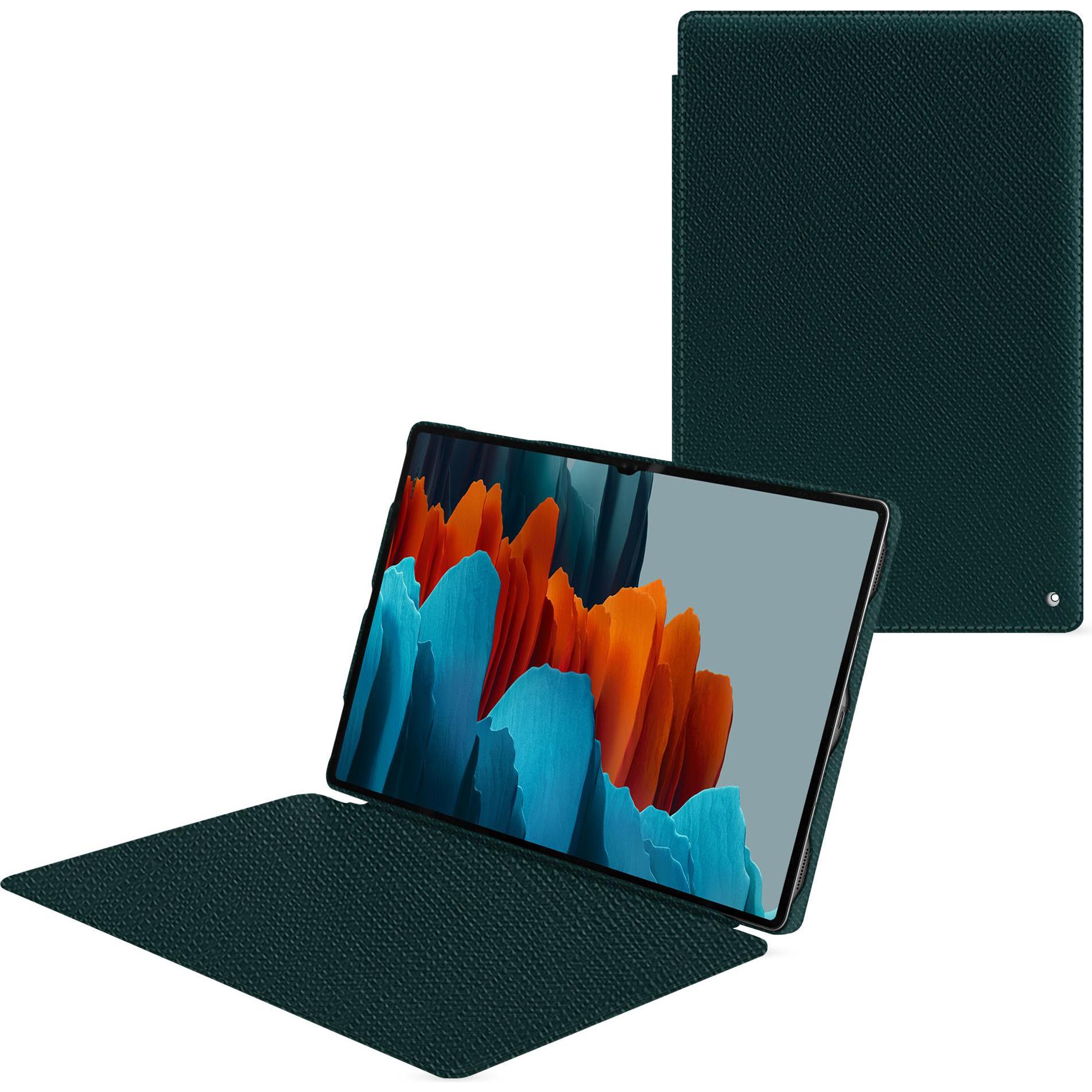 Noreve Lederschutzhülle horizontal (Galaxy Tab S9 Ultra), Tablet Hülle, Grün