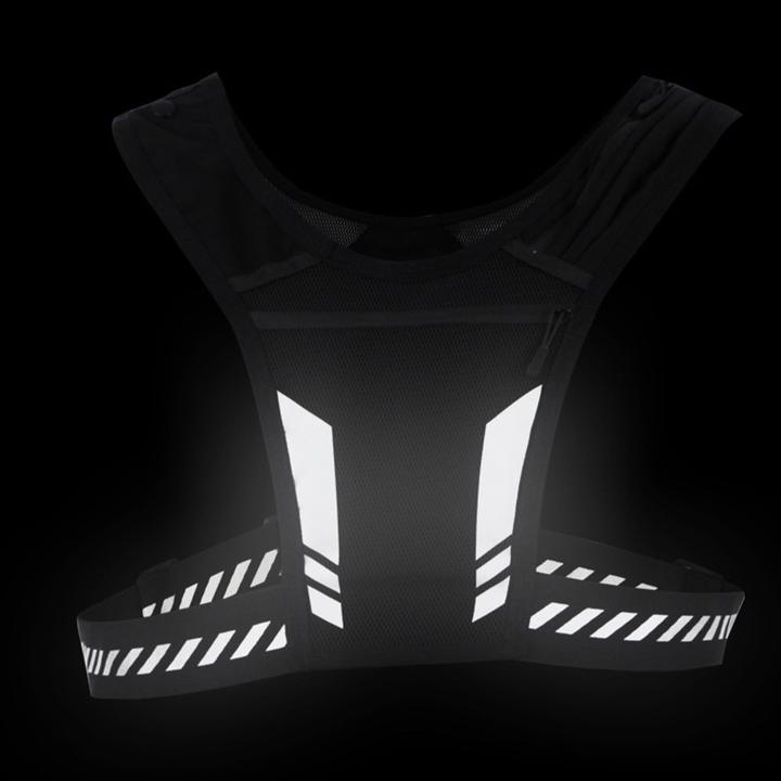 Produktbild Stride Ultraleichte Laufweste mit Brusttasche & Reflektor Outdoor Sport Weste Schwarz (One Size)