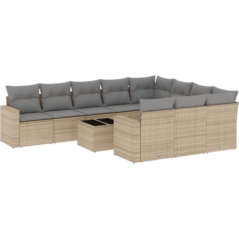 VidaXL, Gartenlounge, 10-tlg. Garten-Lounge-Set mit Kissen