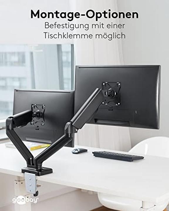 Produktbild Goobay Doppel-Monitorhalterung mit Gasdruckfeder (Tisch, 32", 9 kg)