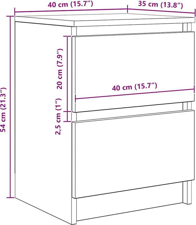 Image du produit vidaXL Rahil (40 x 35 x 54 cm)