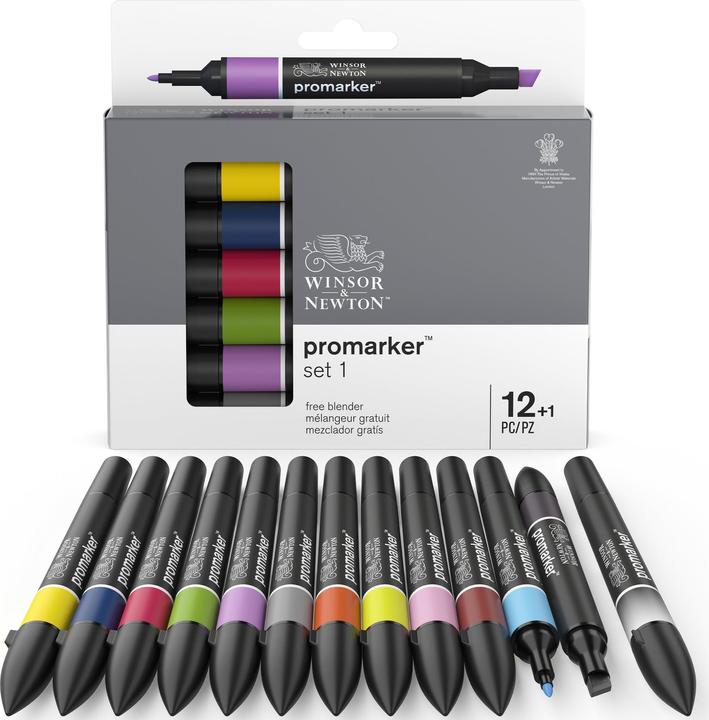 Winsor & Newton ProMarker 12+1 set 1 (Multicoloured, 12 x)