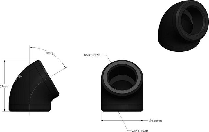 Immagine prodotto Nanoxia CoolForce - 60? Connessione con doppia filettatura da G1/4