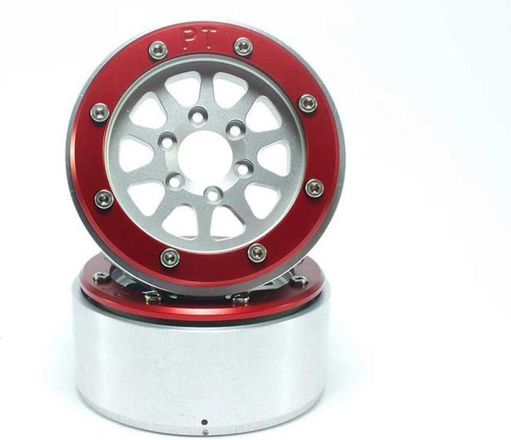 Image du produit Metsafil beadlock wheels gear argent/rouge 1.9 (2 pcs.) sans moyeu de roue