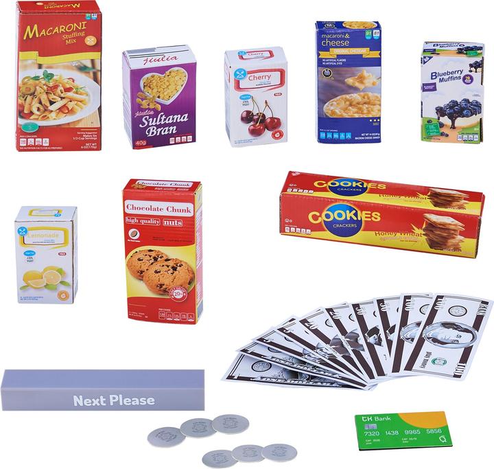 Produktbild Teamson Kids Spielkasse Austin fr Kinder Interaktive Kasse mit 26 Zubehrteilen aus Holz Grn/Wei