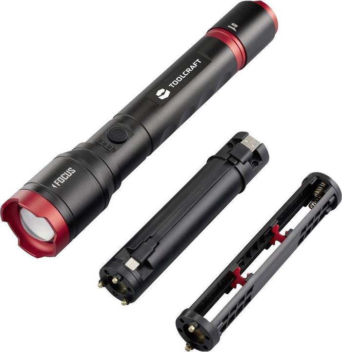 Image du produit Toolcraft Taschenlampe verstellbar, Einstellbare Punktgrösse, mit Stroboskopmod (29.90 cm, 1300 lm)