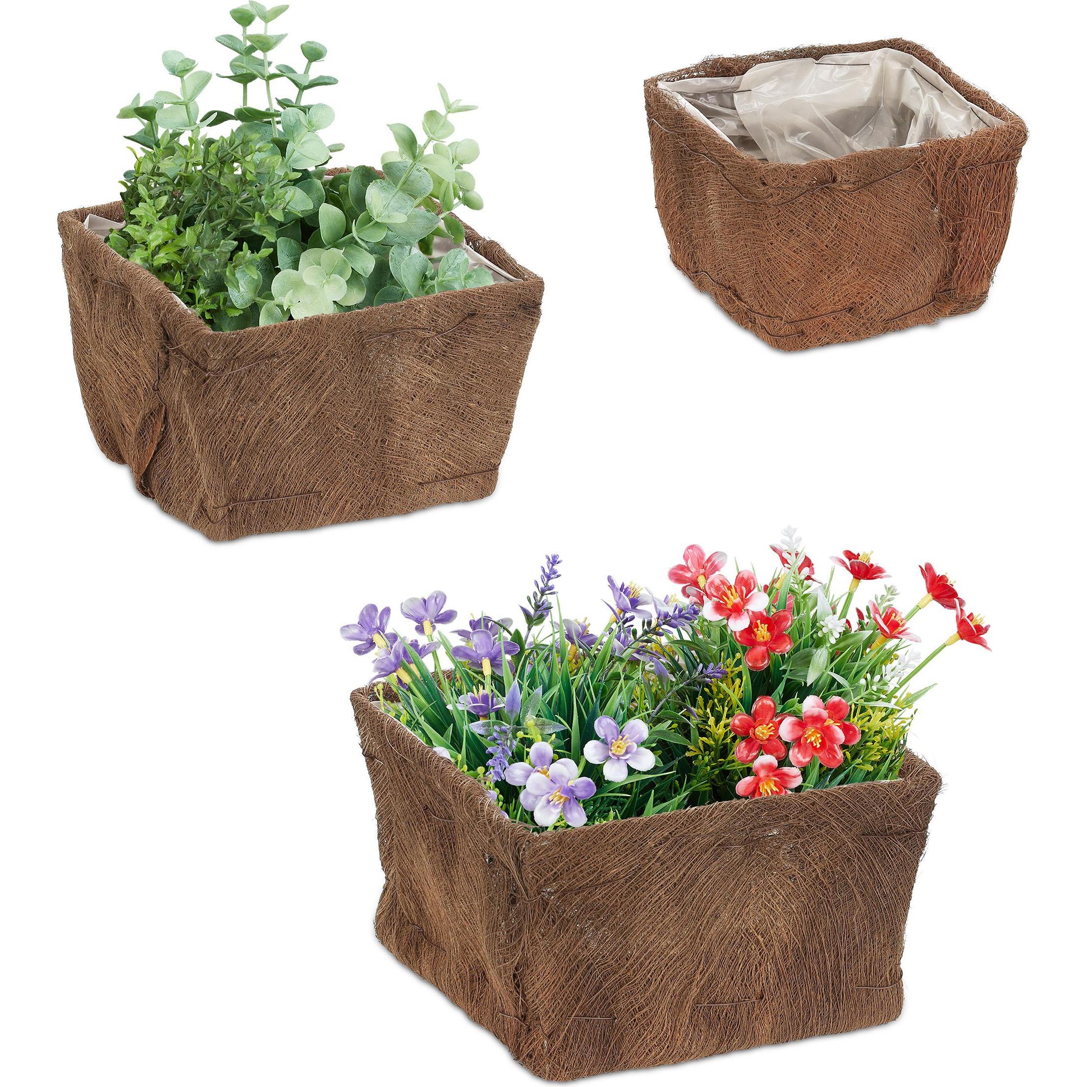 Relaxdays, Blumentopf, 3x Blumenkasten (23.50 cm)