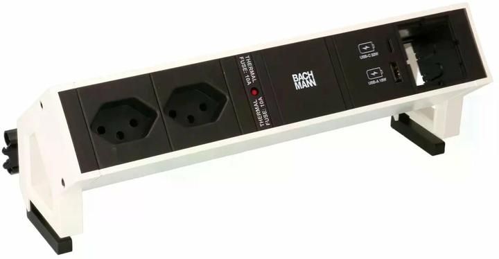 Actual product image Bachmann Desk socket strip DESK2 2x T13 1x USB A/C 1x (2x, Type 13, USB-A, USB-C)