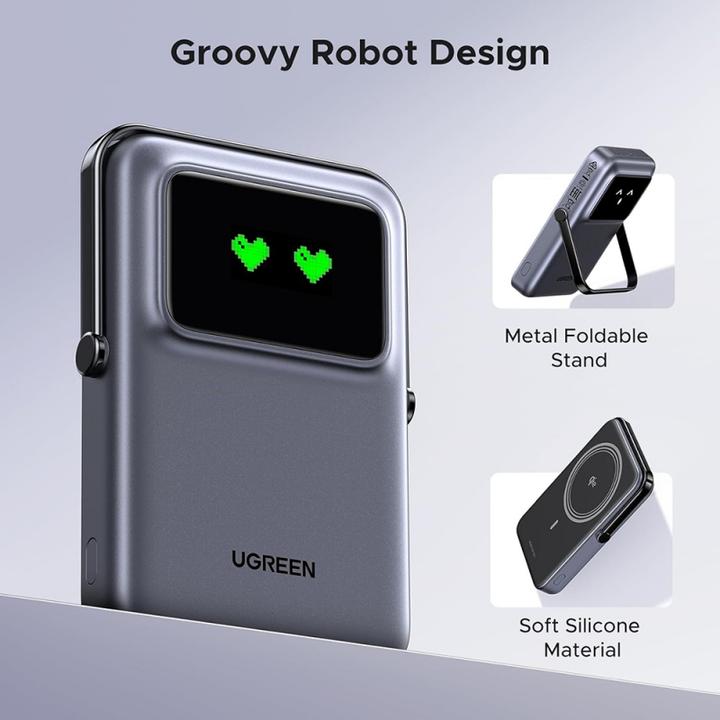 Produktbild Ugreen Magnetic Power bank UNO PB764 10000mAh Grey (10000 mAh, 20 W, 37 Wh)