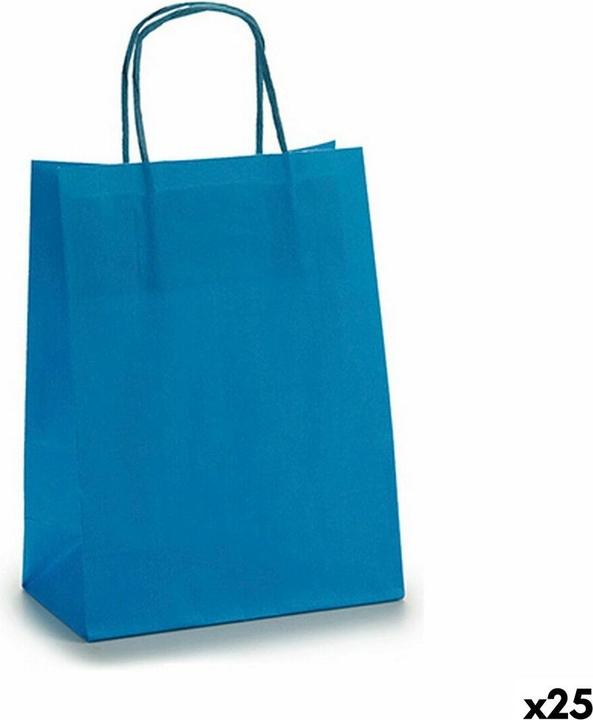 Pincello Papiertaschen 18 x 8 x 31 cm Blau (25 Stück) (Geschenktüte, 25 x)