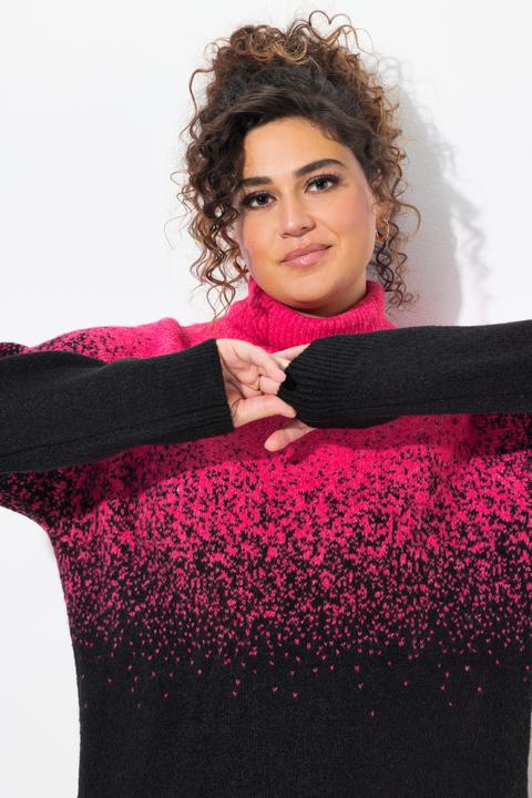 Immagine prodotto Ulla Popken Abito midi in maglia, sfumature di colore, collo alto, manica lunga (54)
