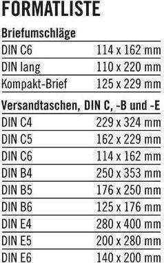 Nutritional values and ingredients Soennecken Envelope oeco 2977 C6 oF sk grey 1.000pcs. (162 x 114 mm, 1 x)
