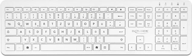 Actual product image Delock USB Tastatur 2,4 GHz kabellos weiss (flach) (Germany, Cable)