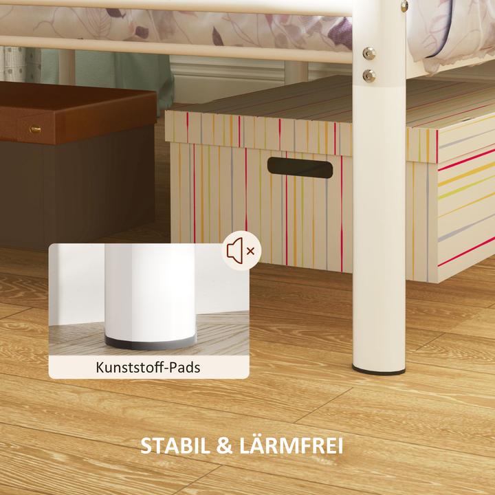 Produktbild Homcom Bettrahmen Stahl Weiss