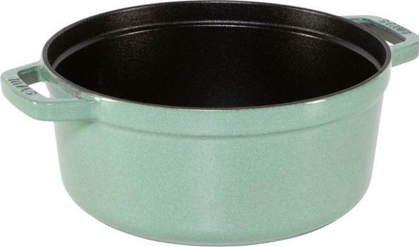 Productafbeelding Staub Cocotte 24 cm, rond, salie, gietijzer (24 cm, Braadpan + kasserol, Gietijzer)