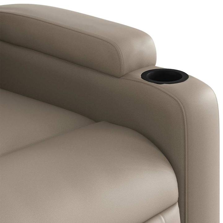Actual product image vidaXL Recliner with stand-up aid electric Cappuccino faux leather