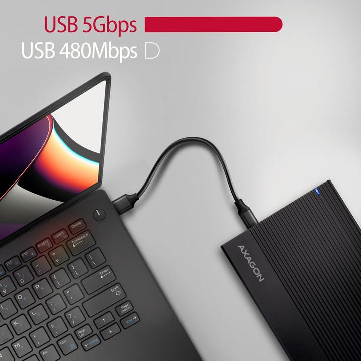 Productafbeelding Axagon EE35-GTR, USB-C - SATA 3,5" RIBBED box, ÄernÃ½ (3.5")