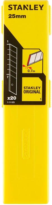 Actual product image Stanley Snapoff blades 111325 Gr.25mm L.110mm Thickness 0,7mm straight 7 snapoff segments (Replacement blade)