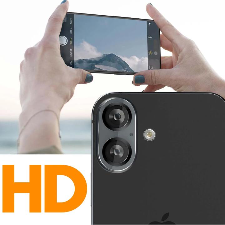 Immagine prodotto Crong Lens Shield - Vetro per la fotocamera e l'obiettivo dell'iPhone 16 / iPhone 16 Plus (1 pz., Apple iPhone 16, Apple iPhone 16 Plus)