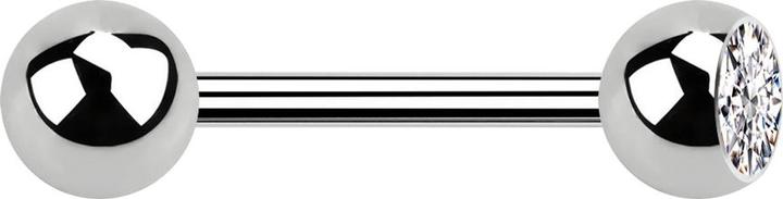 Immagine prodotto Star Piercing Barbell filo interno argento con sfera e cristallo argento (senza ottone, Acciaio chirurgico 316L)