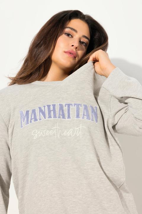 Produktbild Ulla Popken Sweatshirt, Frotteedruck, V-Ausschnitt, Langarm (46, 48)
