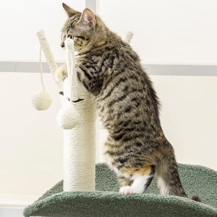 Actual product image Jamb Scratching post (123 cm, Green and cream white)