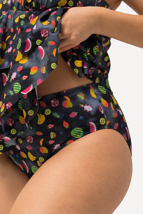 Image du produit Ulla Popken Tankini à volants, bonnets souples, matière recyclée dans un imprimé fruits (42 A)