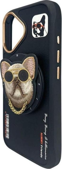 Produktbild Audi Nimmy Glasses Cool Dog MagSafe case for iPhone 16 black (Apple iPhone 16)