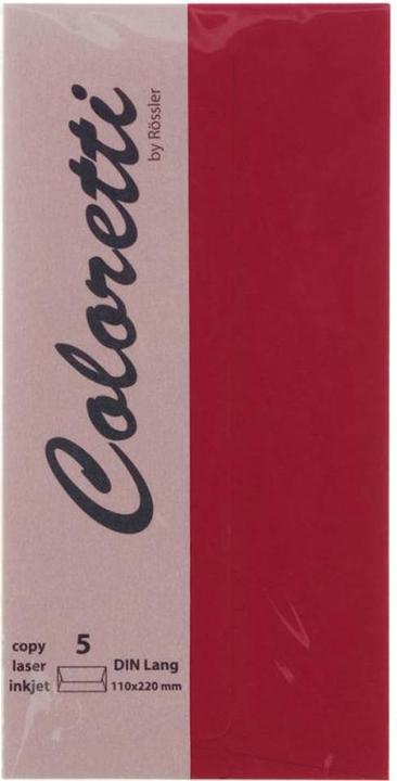 Image du produit Magni 220702572 - Coloretti Enveloppes, 80 g/m², DIN long, rosso, 5 pièces (DL, 5 x)