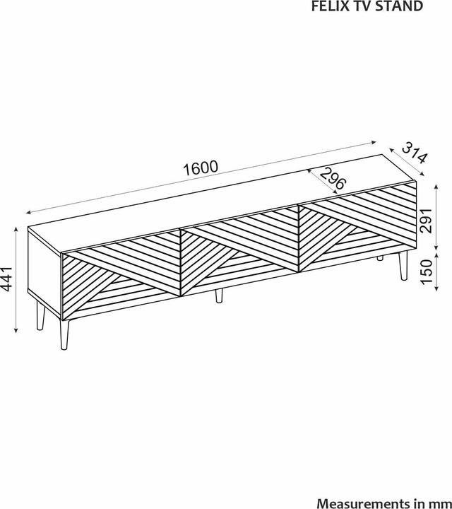 Produktbild Hanah Home Felix (160 x 31.40 x 44.10 cm)