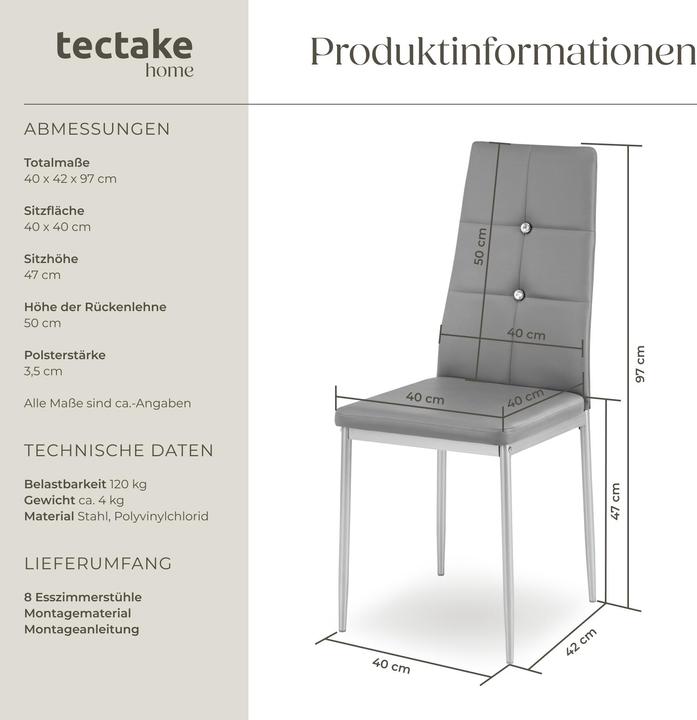Produktbild tectake Esszimmerstuhl