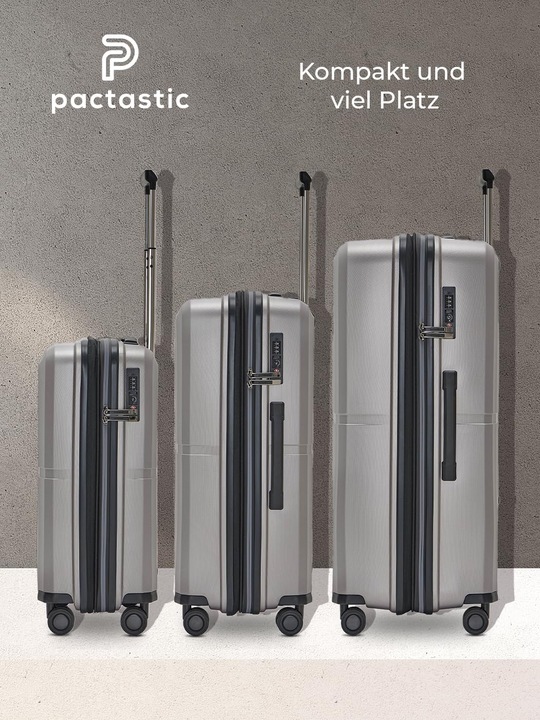 Actual product image Pactastic Collection 01 4-wheel suitcase set, 3 pieces, with stretch fold (221 l, XL (from 140l))