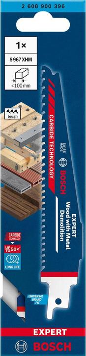Actual product image Bosch Professional Zubehör EXPERT 'Wood with Metal Demolition' S 967 XHM reciprocating saw blade, 1 piece