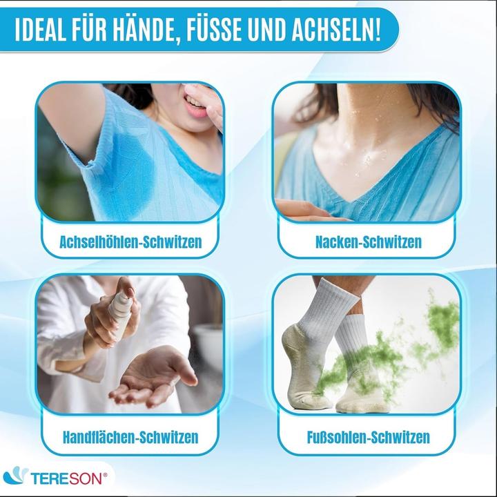 Actual product image Tereson Antitranspirant Spray 50ml, stark gegen Schwitzen an Achseln und Händen x2 (Crème, Spray, 50 ml)